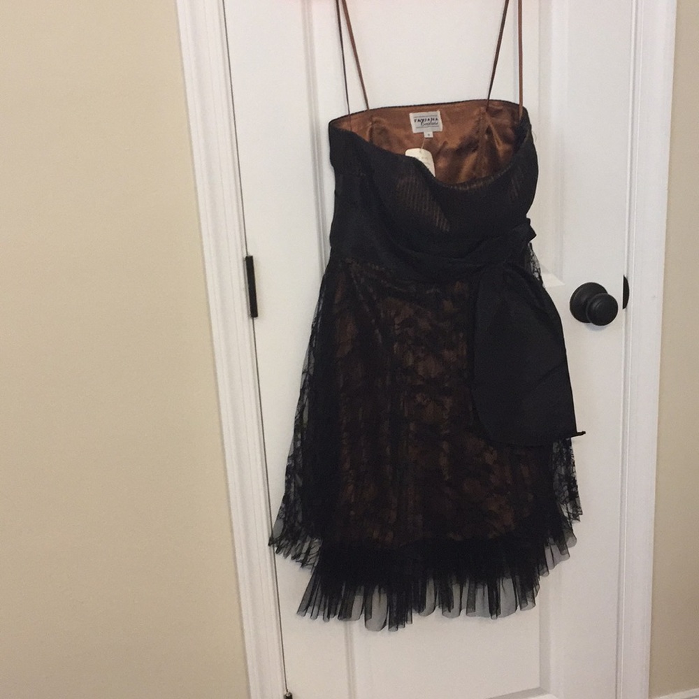 Black and mocha couture dress new